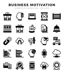 Set of Lineal Filled Business Motivation Icons. Lineal Filled art icon. Vector illustration
