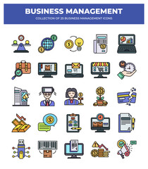 Collection of 25 Business Management Icons: Streamline Your Workflow