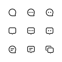message chat speech bubble icon set design