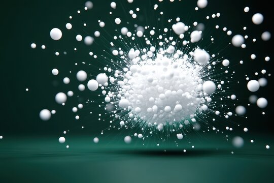 Abstract explosion of white spheres (1)