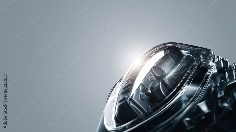 Poster a close-up of an innovative device showcasing sleek design and advanced technology.