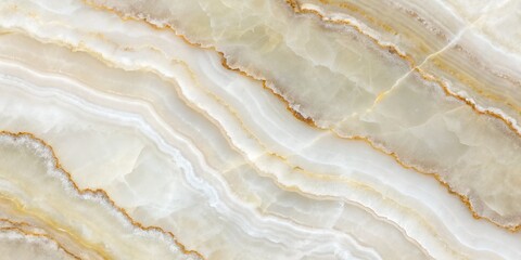 Elegant White Onyx Marble Texture with Soft Beige Layers – Seamless Polished Stone Background for Luxury Interiors and Product Design
