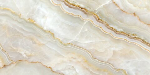Elegant White Onyx Marble Texture with Soft Beige Layers 