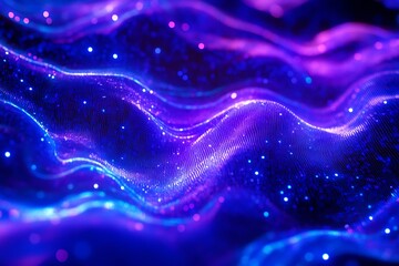 Abstract digital wave with glowing particles and vibrant colors reflecting data and technology visualization