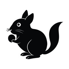 Pika Nibbling Ears Vector Silhouette