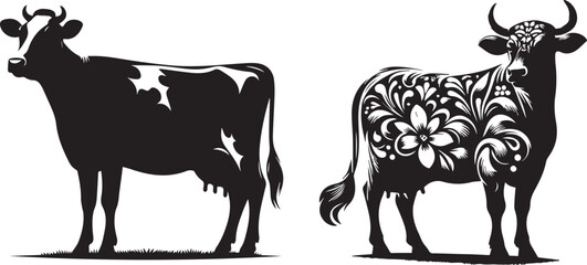 Cute Cartoon Cow Vector Illustration – Cow No 1