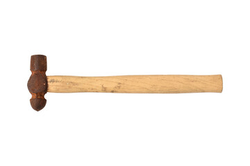 Old rusty hammer isolated on a white background