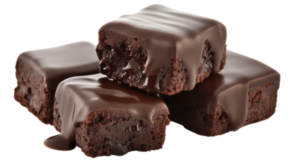 set of chocolate cake pieces