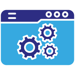 Development solid dual color icon. Simple vector icon design in solid color style. Editable vector format