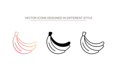Banana icon design with white background stock illustration
