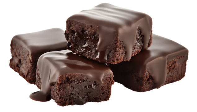 set of chocolate cake pieces