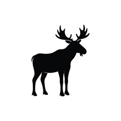Moose Standing Antlers Vector Art