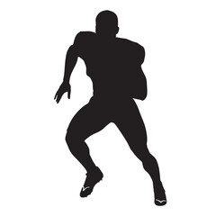 Vector silhouette set of football player on white background 