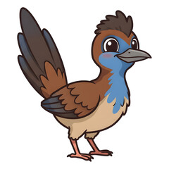 Fototapeta premium A Charming Cartoon Illustration of a Blue-Necked Bird
