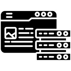 Hosting gylph icon. Simple vector icon design in gylph style. Editable vector format