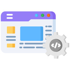 Fototapeta premium Web development flat color icon. Simple vector icon design in flat color style. Editable vector format