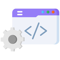 Web development flat color icon. Simple vector icon design in flat color style. Editable vector format