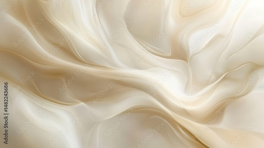 Poster delicate fluid waves, an abstract background in golden monochrome tones, dynamic and gentle gradient