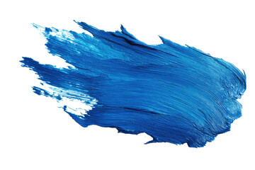 vibrant blue hand painted brush stroke isolated on white or transparent png