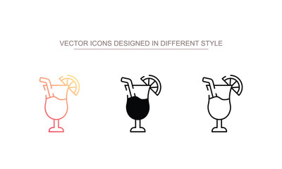 Tropical cocktail icon design with white background stock illustration