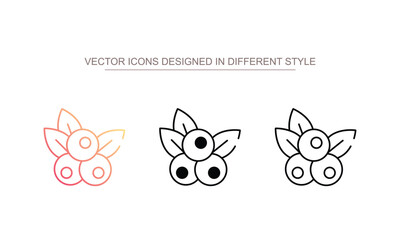 Blueberry icon design with white background stock illustration