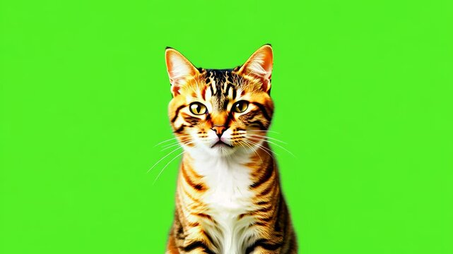 Funny Cat Meme Template with Green Screen Background for Animation