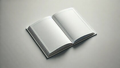 Open Book with Blank Pages Top-Down View 3D Rendering