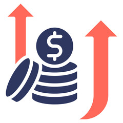 Rising Costs glyph color icon