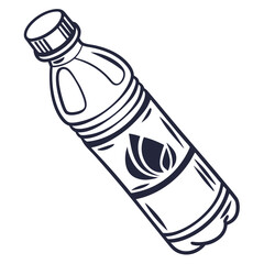 water-bottle-vector-color image on white background