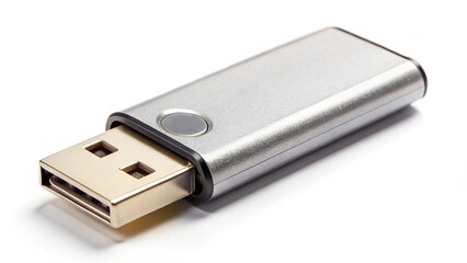 USB flash drive on white background ideal for data storage tech accessory and computer supplies