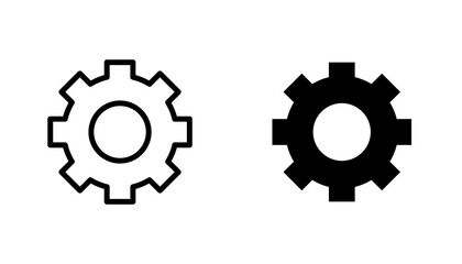 Settings icon in editable stroke and flat vector illustrations