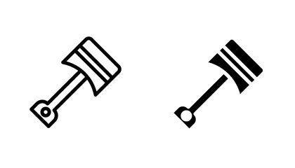 Piston icon in editable stroke and flat vector illustrations