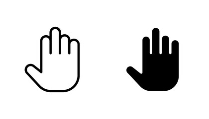 Stop icon in editable stroke and flat vector illustrations