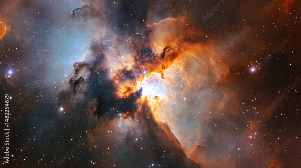 Wall mural colorful space galaxy nebula with vibrant cosmic cloud and starry night sky featuring a supernova ex