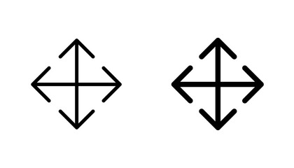 Drag icon in editable stroke and flat vector illustrations