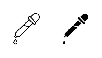 Dropper icon in editable stroke and flat vector illustrations