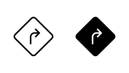 Directions icon in editable stroke and flat vector illustrations