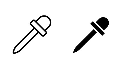 Eye dropper icon in editable stroke and flat vector illustrations