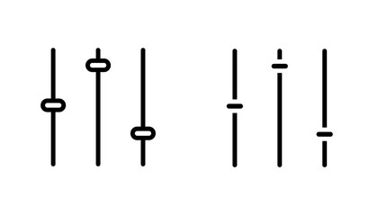 Equalizer icon in editable stroke and flat vector illustrations