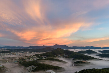 sunset in the mountains