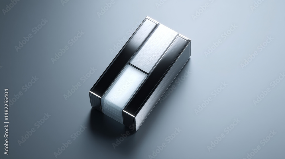 Poster a sleek modern device showcasing a minimalist design with smooth lines and reflections.