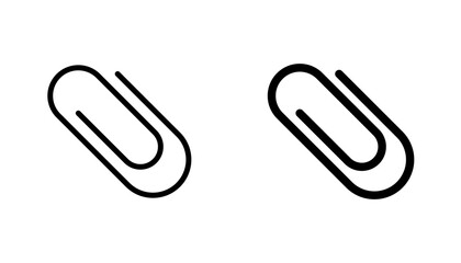 Paperclip icon in editable stroke and flat vector illustrations