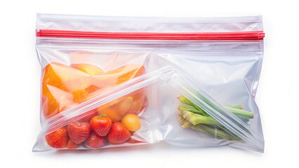 Ziplock bag on white background perfect for food storage reusable bag and kitchen organization