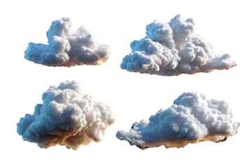 Cloud Formations: A collection of fluffy clouds, each uniquely sculpted by nature's hand, float gently against the sky, promising a day filled with the magic of weather.