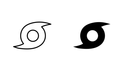 Hurricane icon in editable stroke and flat vector illustrations