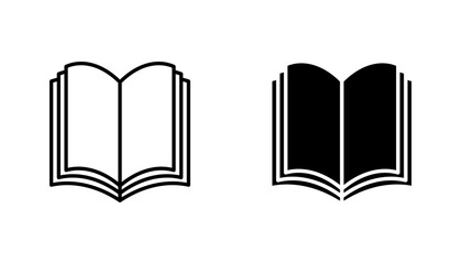 Book icon in editable stroke and flat vector illustrations