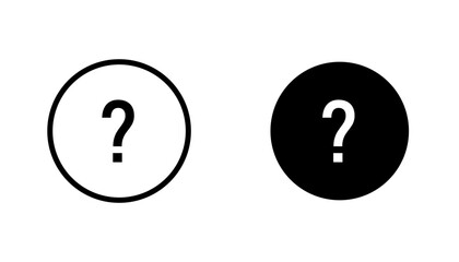 Doubts button icon in editable stroke and flat vector illustrations