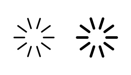 Loading icon in editable stroke and flat vector illustrations