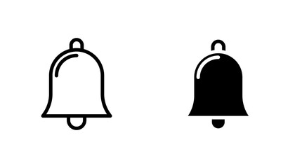 Notification icon in editable stroke and flat vector illustrations