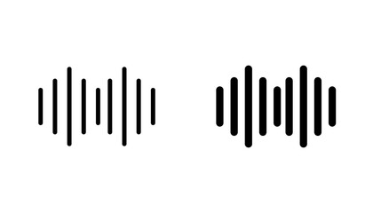 Voice icon in editable stroke and flat vector illustrations